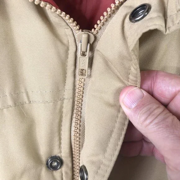 Vintage JCPenney Parka Jacket Mens MT Beige Insulated Hooded Winter 70s